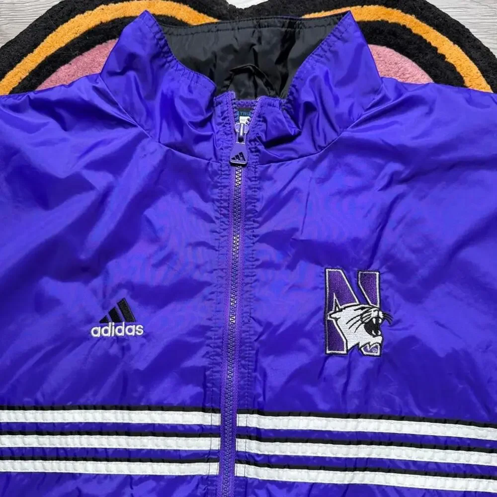 Vintage Y2K Adidas Northwestern University Wildcats Embroidered Track Jacket 2XL